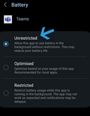 fix teams android not working