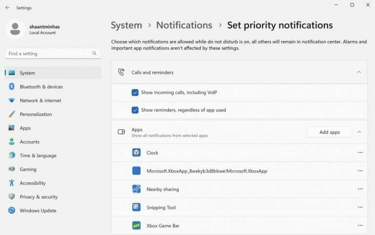 set priority notifications